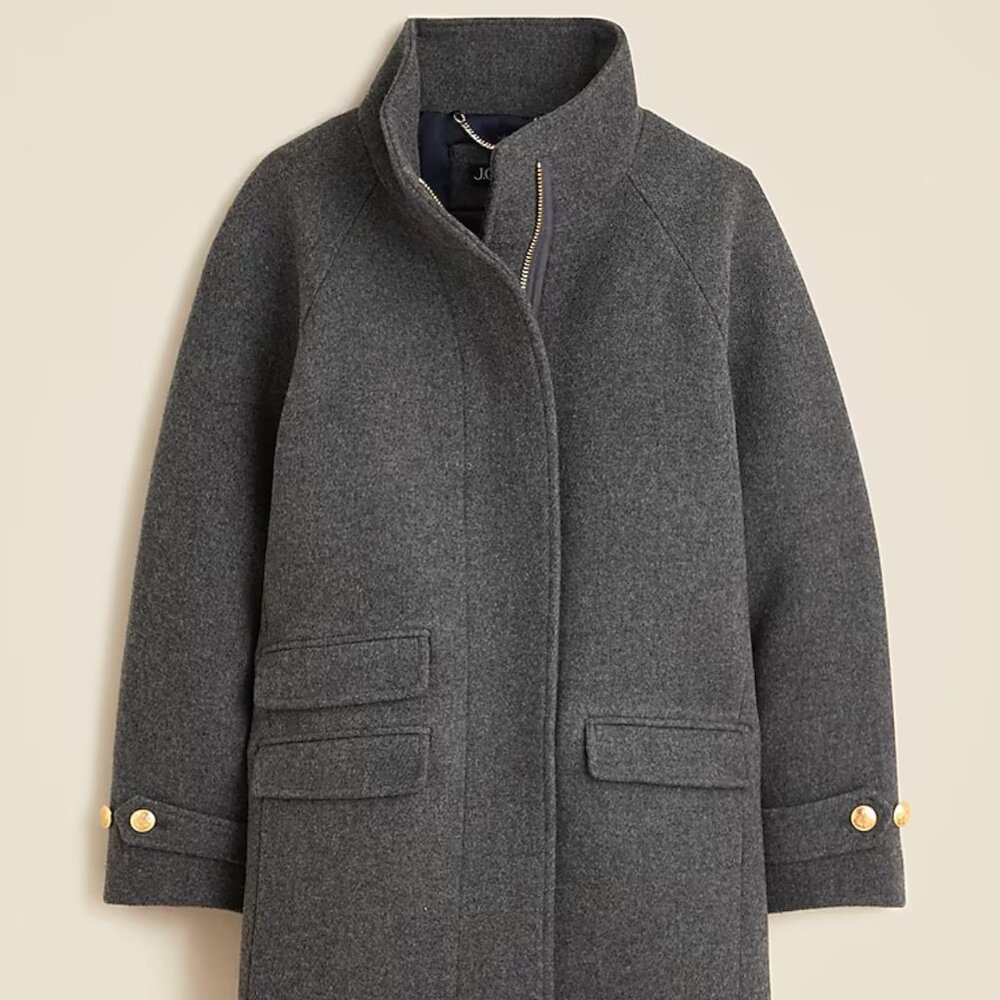 J. Crew Long Toscana Coat in Italian Stadium Cloth Wool